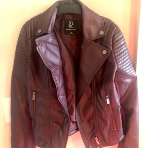 New York and company faux leather moto jacket with extended sleeves — no flaws